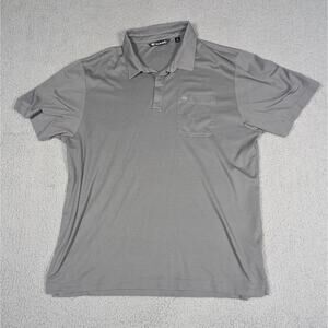 Travis Mathew Polo Shirt Mens XL Gray Stripe Performance Golf Casual Top